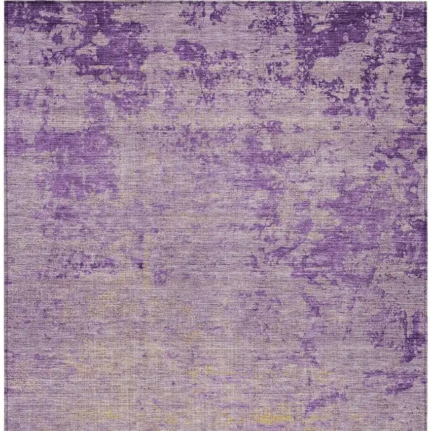 Purple And Beige Abstract Washable Indoor Outdoor Area Rug Photo 4