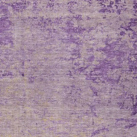 Purple And Beige Abstract Washable Indoor Outdoor Area Rug Photo 3