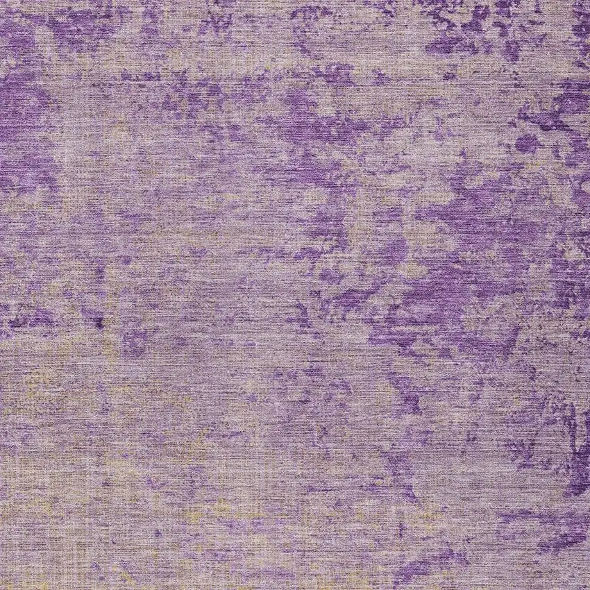 Purple And Beige Abstract Washable Indoor Outdoor Area Rug Photo 3