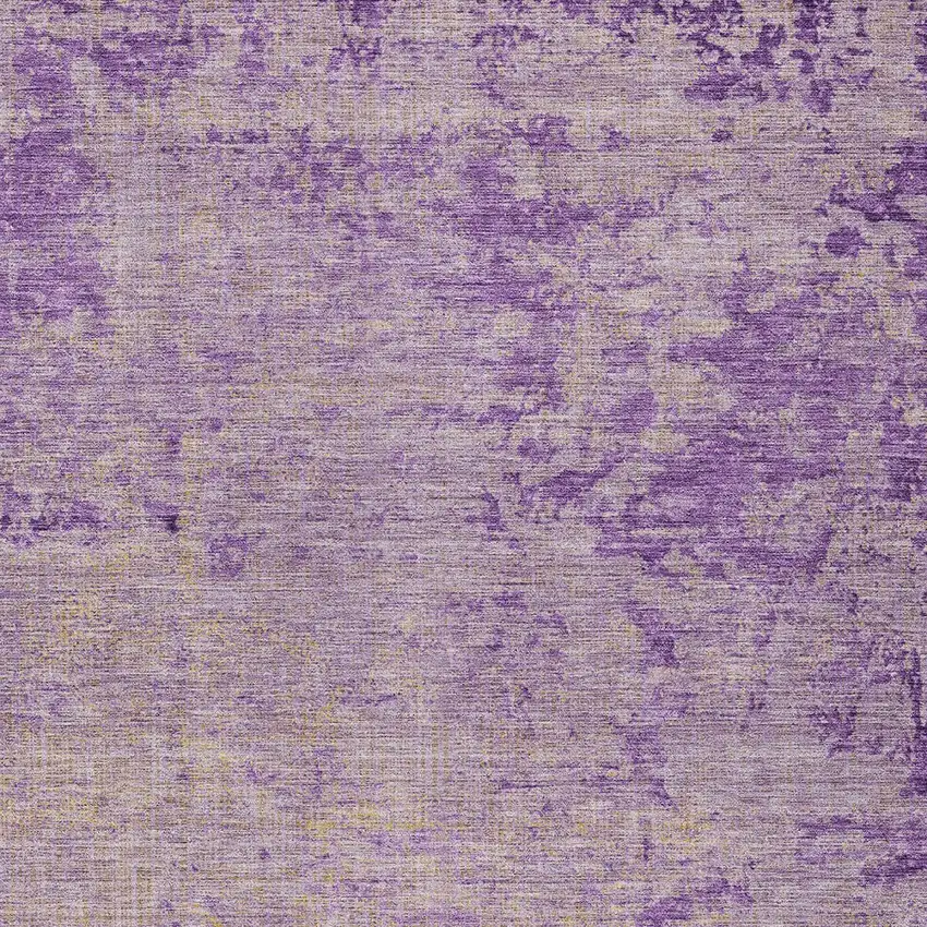 Purple And Beige Abstract Washable Indoor Outdoor Area Rug Photo 7