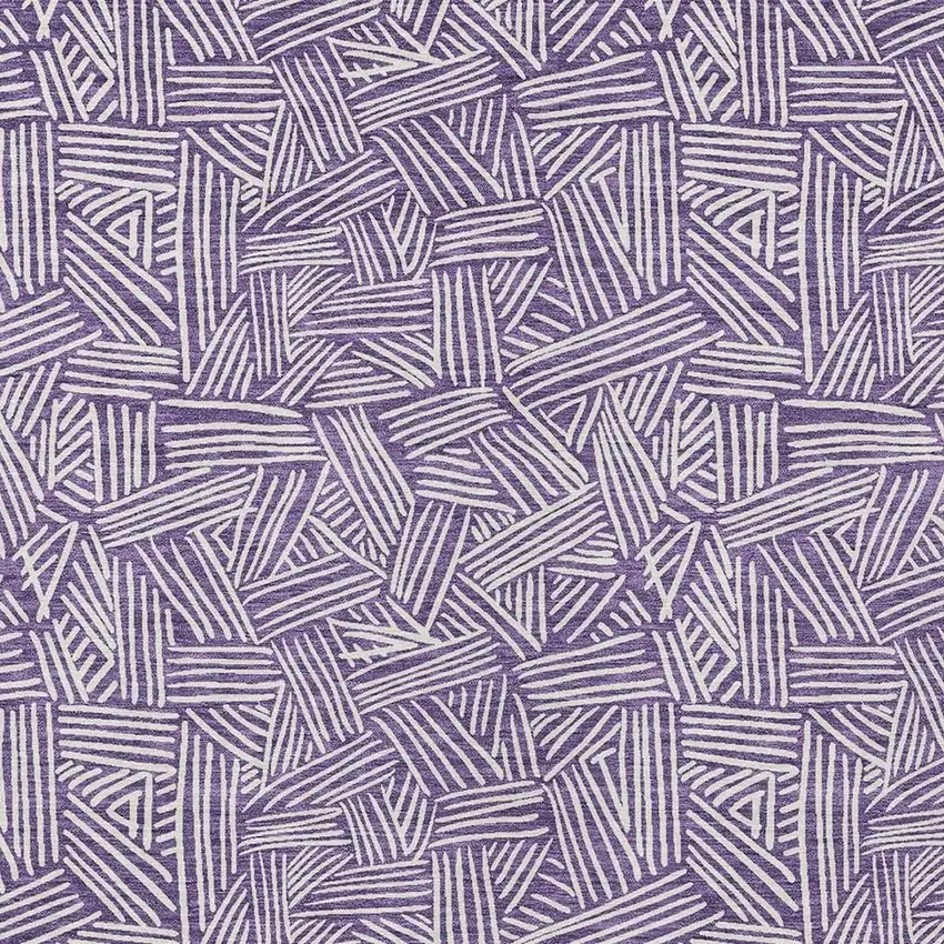 Purple And Beige Geometric Washable Indoor Outdoor Area Rug Photo 5
