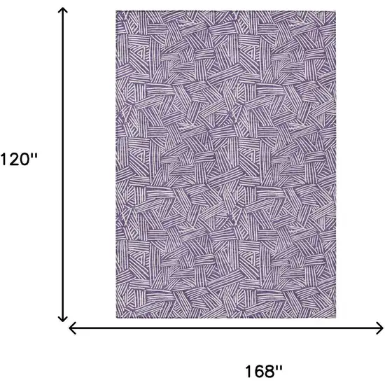 Purple And Beige Geometric Washable Indoor Outdoor Area Rug Photo 9