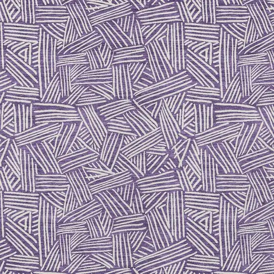 Purple And Beige Geometric Washable Indoor Outdoor Area Rug Photo 5