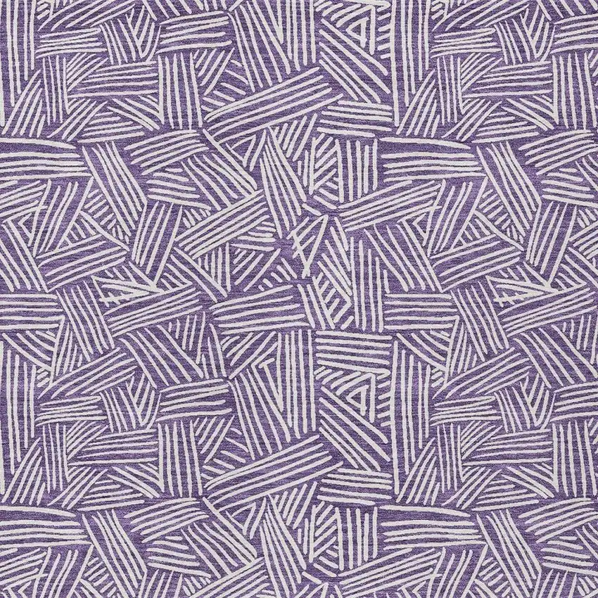 Purple And Beige Geometric Washable Indoor Outdoor Area Rug Photo 3