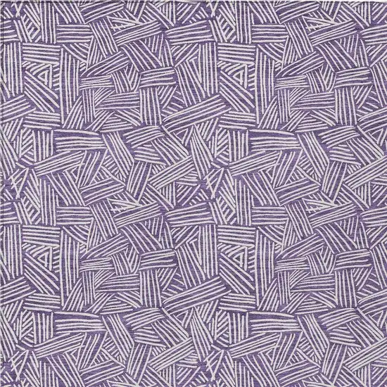 Purple And Beige Geometric Washable Indoor Outdoor Area Rug Photo 4