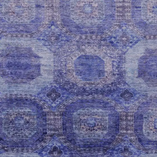 Purple And Beige Medallion Washable Indoor Outdoor Area Rug Photo 3