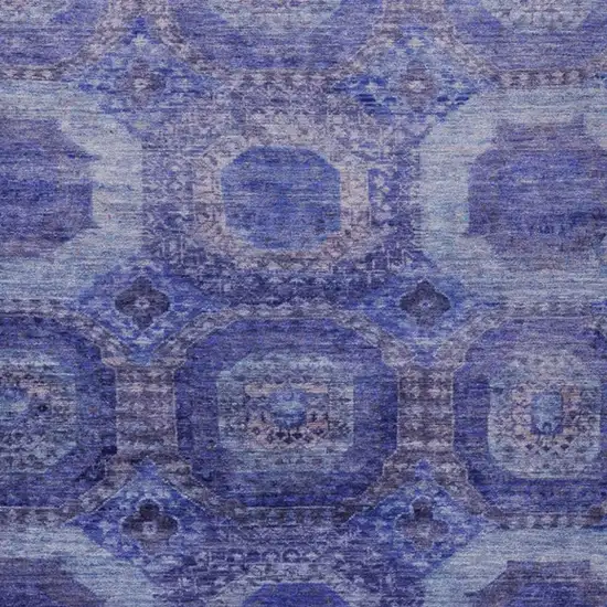 Purple And Beige Medallion Washable Indoor Outdoor Area Rug Photo 3