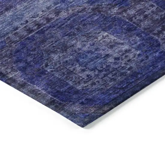 Purple And Beige Medallion Washable Indoor Outdoor Area Rug Photo 9