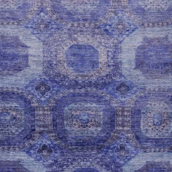 Purple And Beige Medallion Washable Indoor Outdoor Area Rug Photo 4