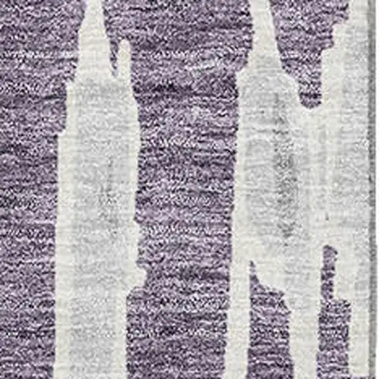 Purple And Beige Striped Washable Area Rug With UV Protection Photo 3