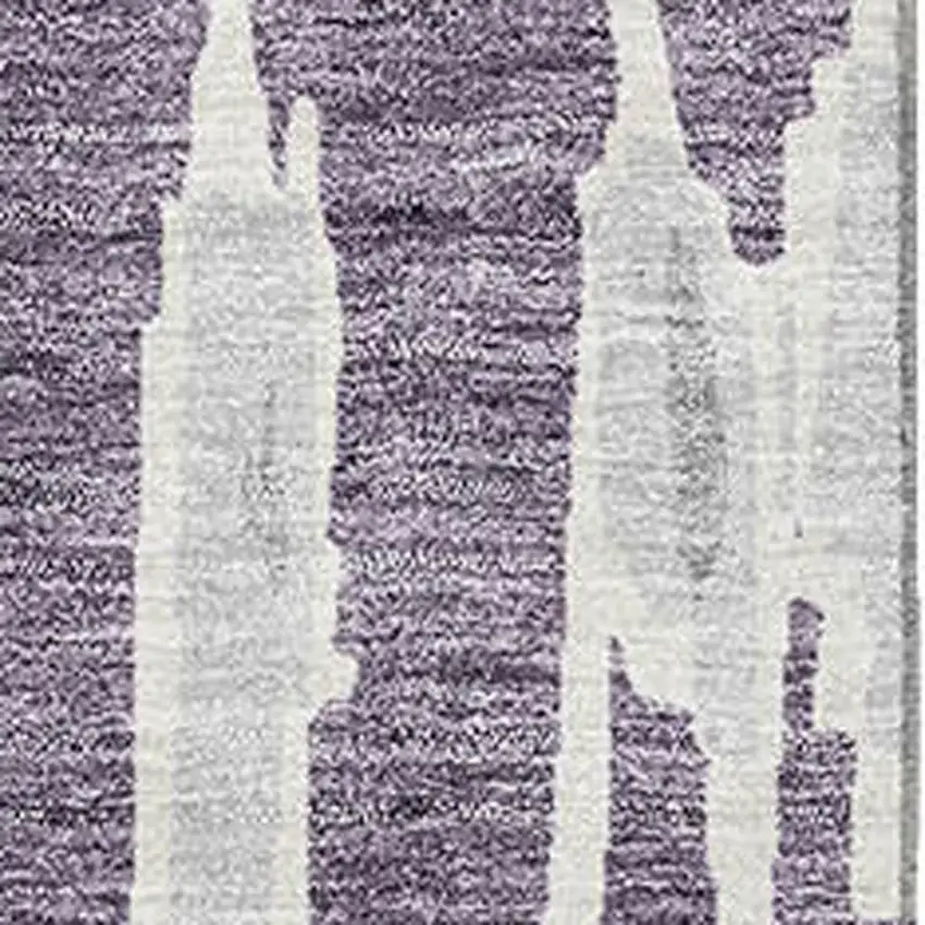 Purple And Beige Striped Washable Area Rug With UV Protection Photo 3