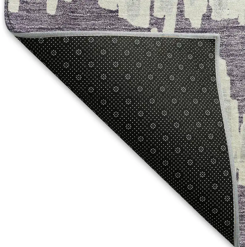 Purple And Beige Striped Washable Area Rug With UV Protection Photo 7