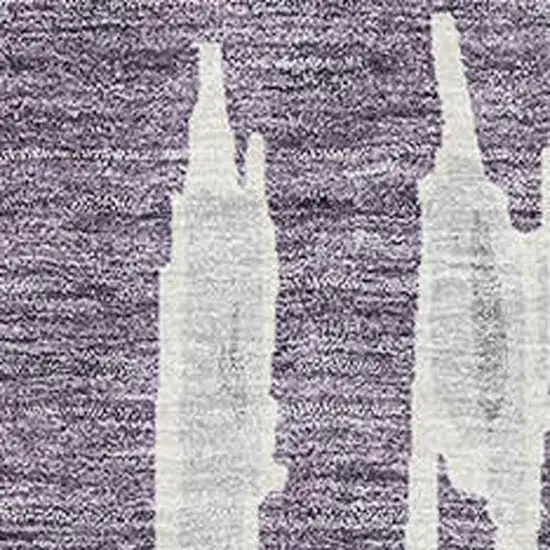 Purple And Beige Striped Washable Area Rug With UV Protection Photo 3