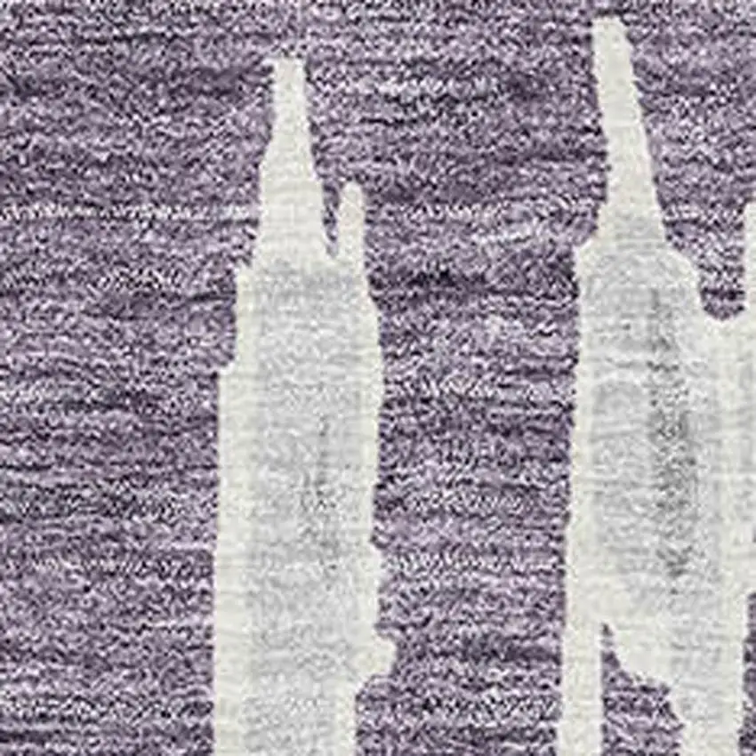 Purple And Beige Striped Washable Area Rug With UV Protection Photo 3