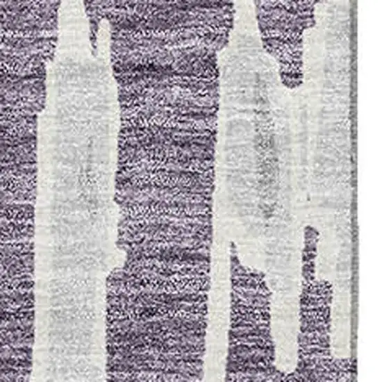 Purple And Beige Striped Washable Area Rug With UV Protection Photo 3