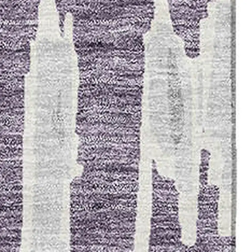 Purple And Beige Striped Washable Area Rug With UV Protection Photo 3