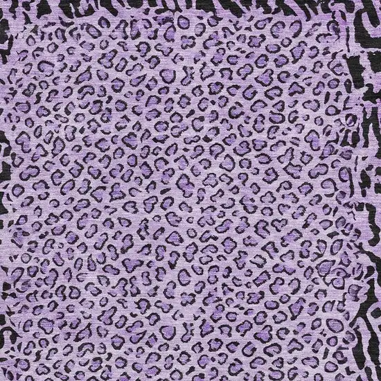 Purple And Black Animal Print Washable Area Rug With UV Protection Photo 2