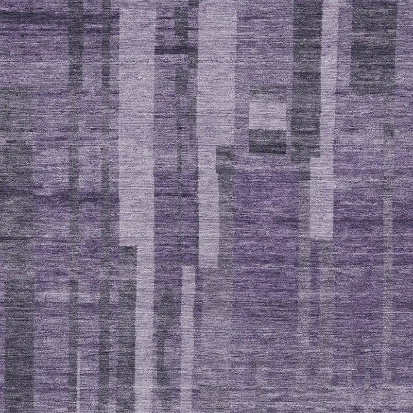 Purple And Black Striped Washable Indoor Outdoor Area Rug Photo 5