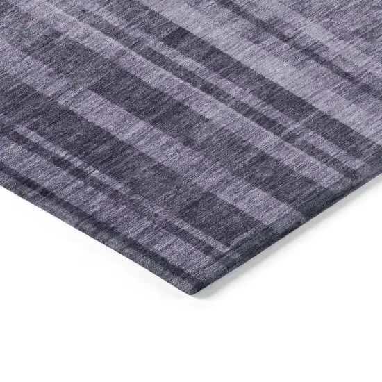Purple And Black Striped Washable Indoor Outdoor Area Rug Photo 4