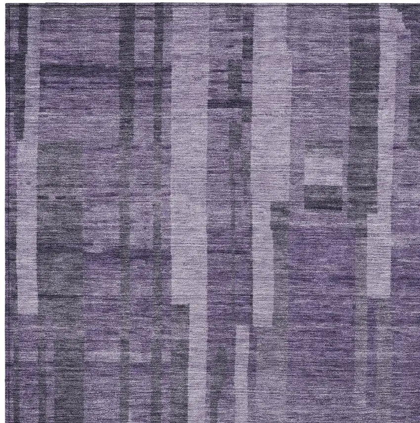 Purple And Black Striped Washable Indoor Outdoor Area Rug Photo 5