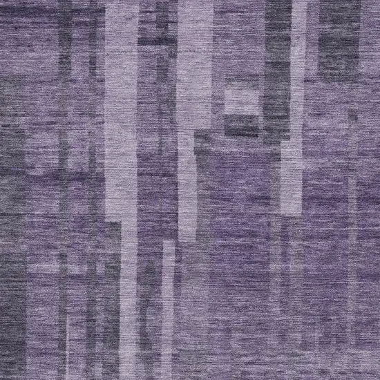 Purple And Black Striped Washable Indoor Outdoor Area Rug Photo 3