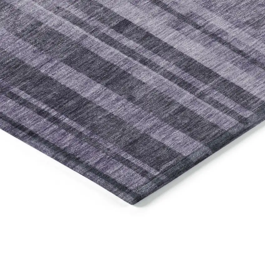 Purple And Black Striped Washable Indoor Outdoor Area Rug Photo 5