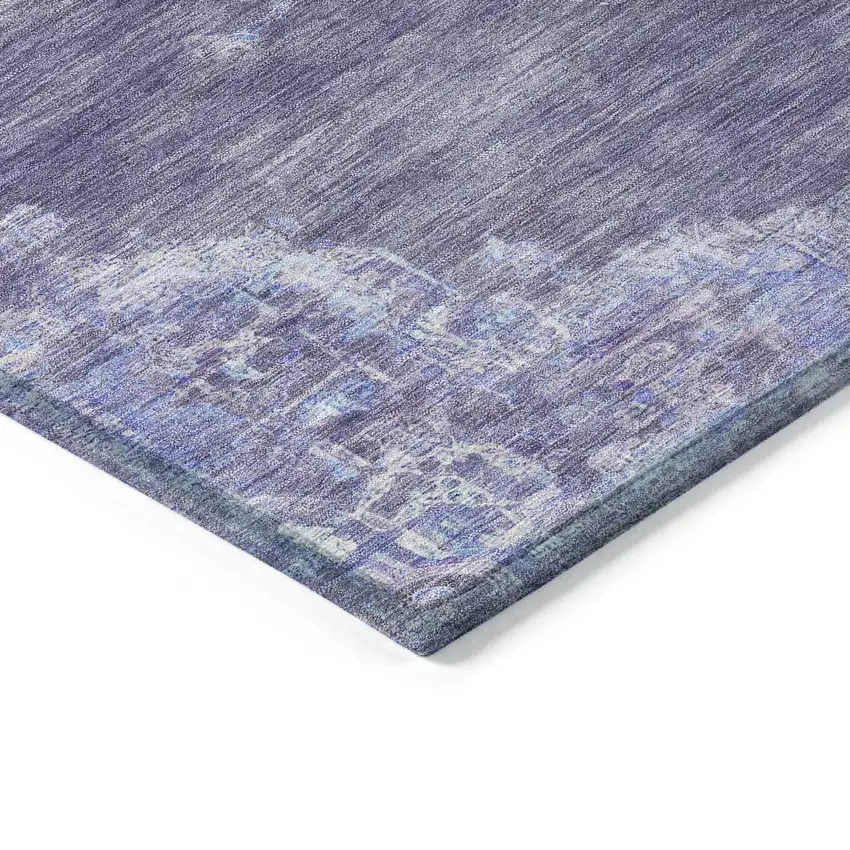 Purple And Blue Medallion Washable Indoor Outdoor Area Rug Photo 7