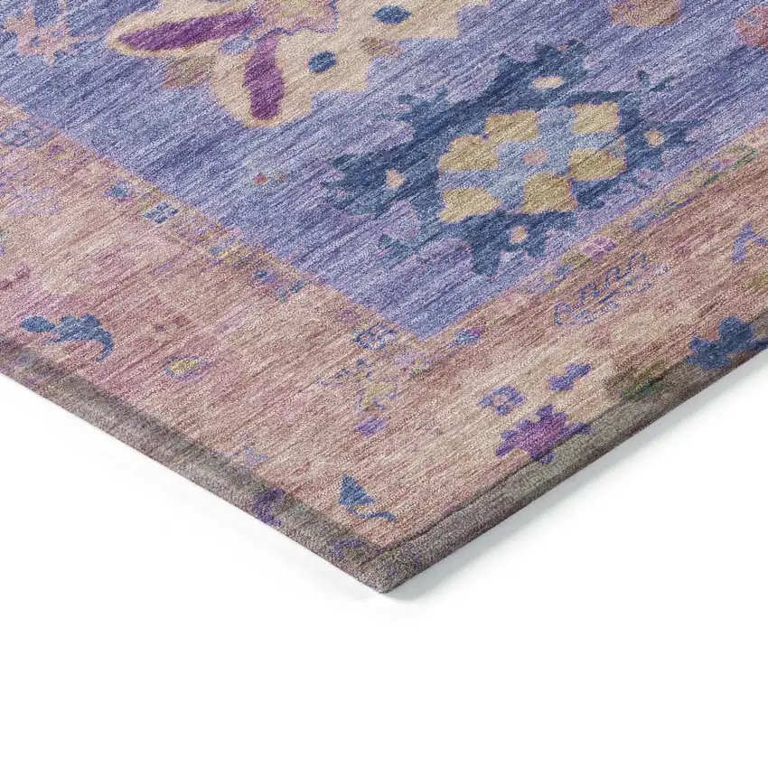 Purple And Blue Tribal Washable Indoor Outdoor Area Rug Photo 6