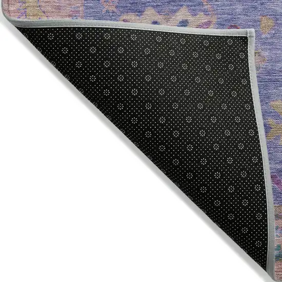 Purple And Blue Tribal Washable Indoor Outdoor Area Rug Photo 9