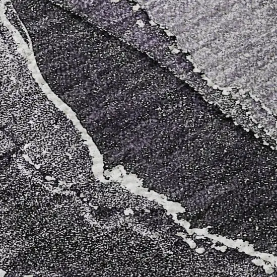 Purple And Charcoal Abstract Washable Area Rug With UV Protection Photo 4