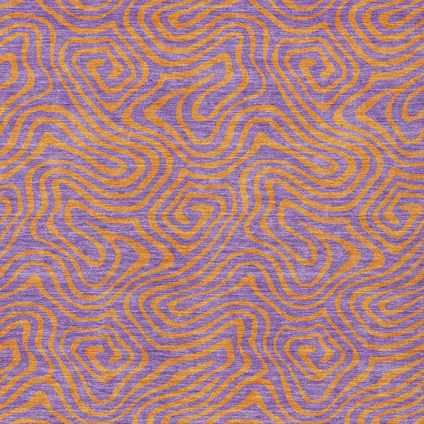 Purple And Copper Abstract Washable Indoor Outdoor Area Rug Photo 7