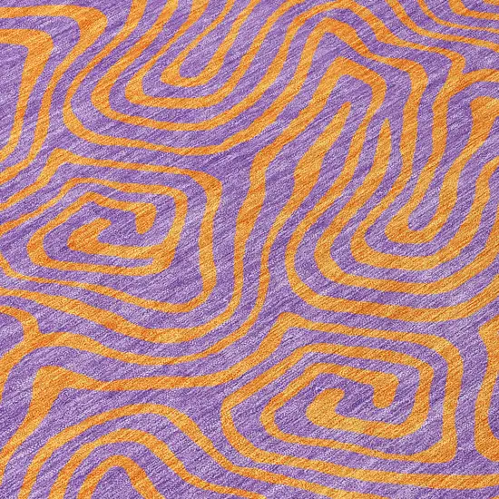 Purple And Copper Abstract Washable Indoor Outdoor Area Rug Photo 6