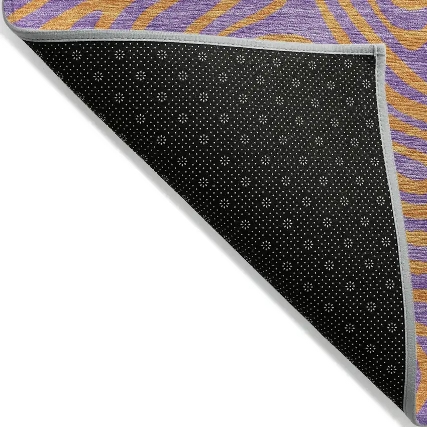 Purple And Copper Abstract Washable Indoor Outdoor Area Rug Photo 3