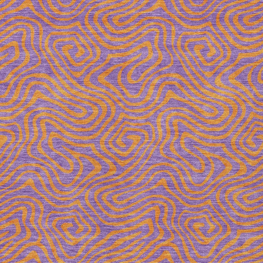 Purple And Copper Abstract Washable Indoor Outdoor Area Rug Photo 6