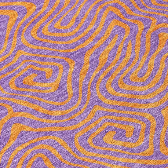 Purple And Copper Abstract Washable Indoor Outdoor Area Rug Photo 5