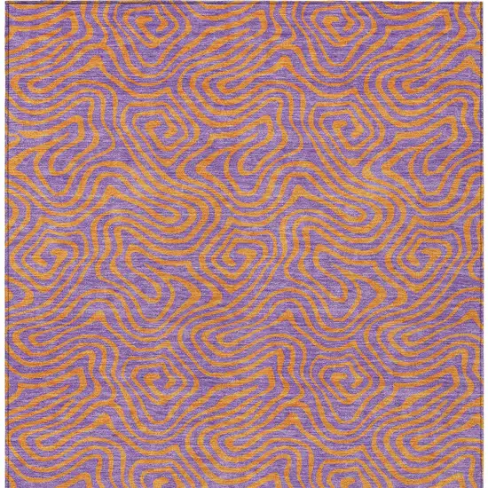 Purple And Copper Abstract Washable Indoor Outdoor Area Rug Photo 6