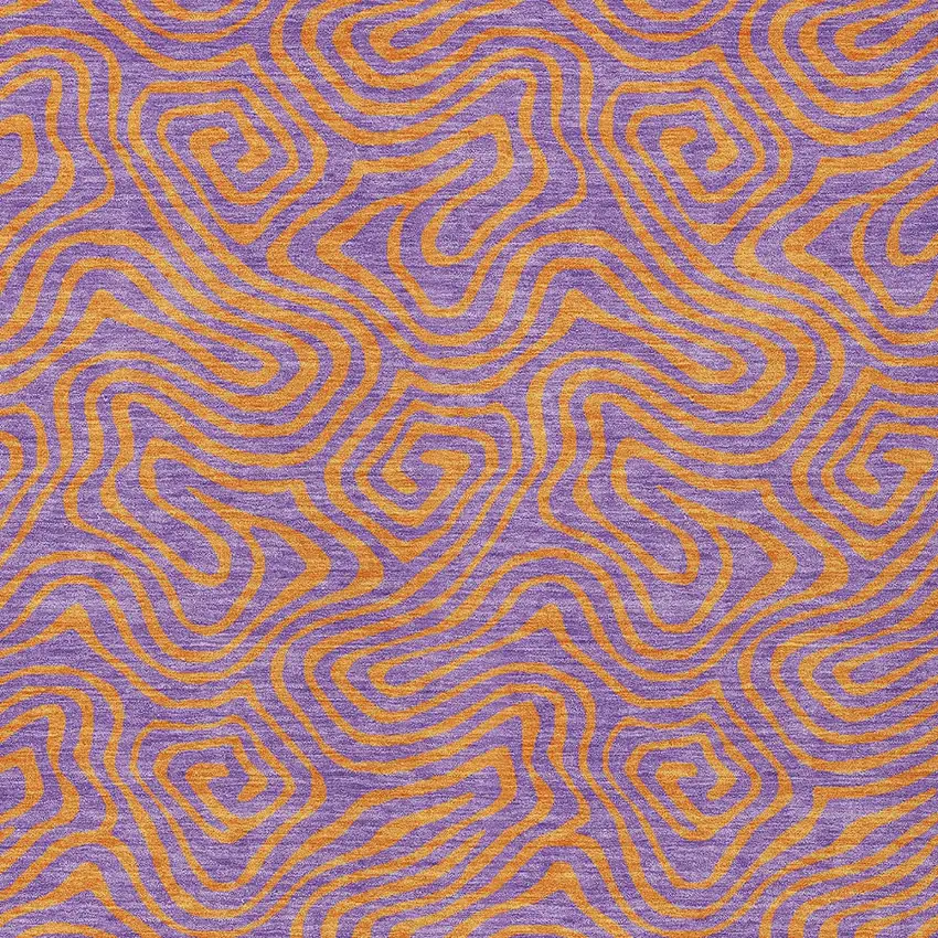 Purple And Copper Abstract Washable Indoor Outdoor Area Rug Photo 7