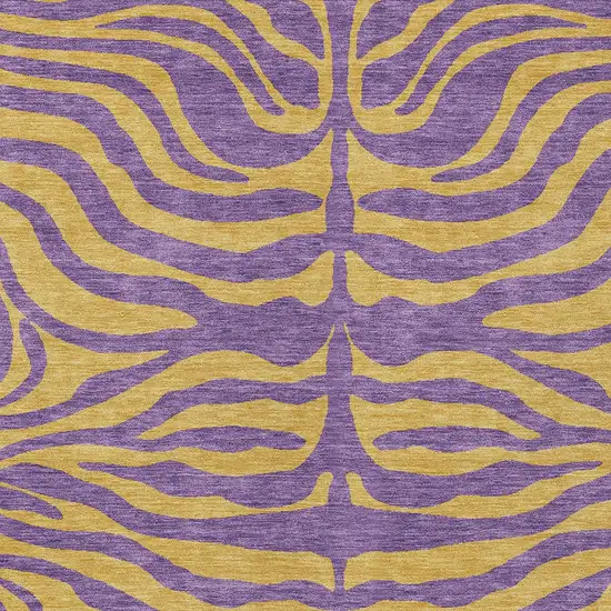 Purple And Copper Animal Print Washable Indoor Outdoor Area Rug Photo 5