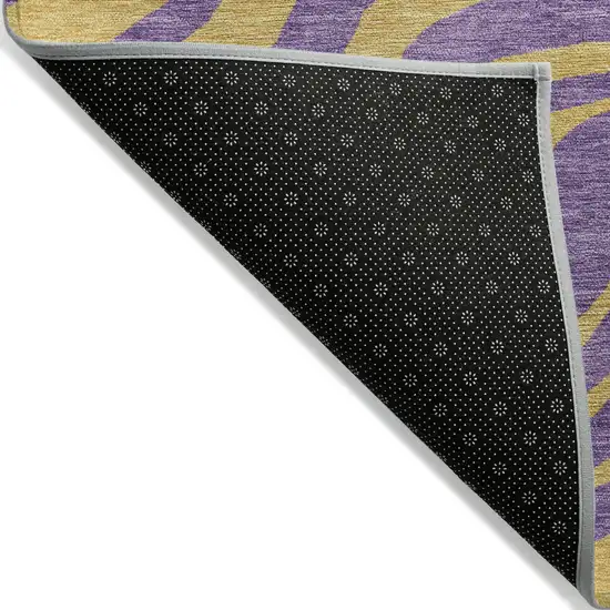 Purple And Copper Animal Print Washable Indoor Outdoor Area Rug Photo 3