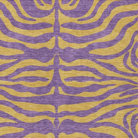 Purple And Copper Animal Print Washable Indoor Outdoor Area Rug Photo 5
