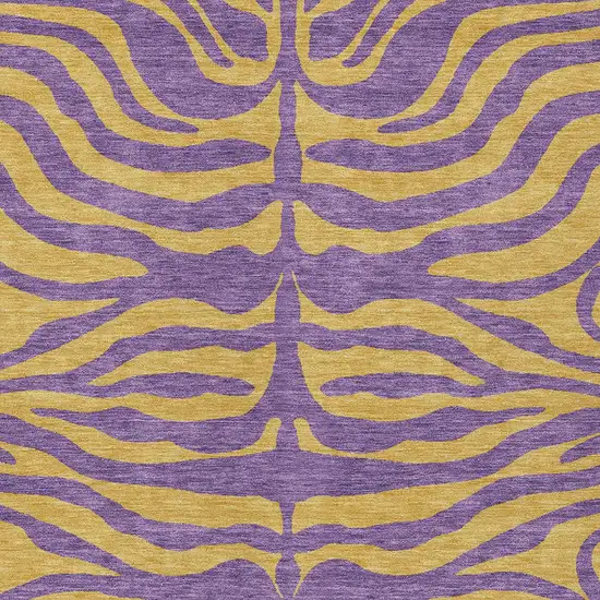 Purple And Copper Animal Print Washable Indoor Outdoor Area Rug Photo 5