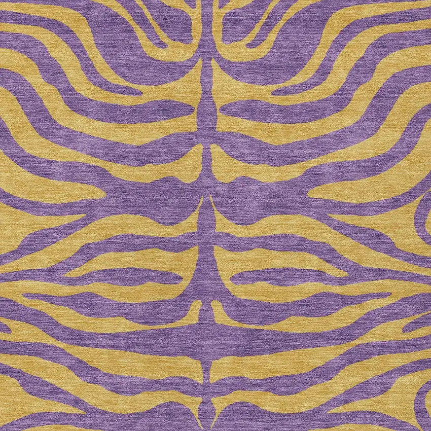 Purple And Copper Animal Print Washable Indoor Outdoor Area Rug Photo 5