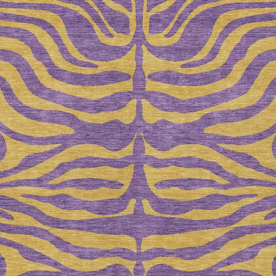 Purple And Copper Animal Print Washable Indoor Outdoor Area Rug Photo 5