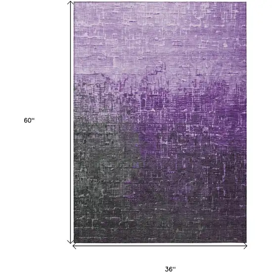 Purple And Dark Gray Ombre Washable Indoor Outdoor Area Rug Photo 9