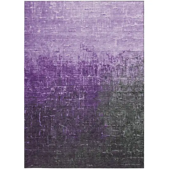 Purple And Dark Gray Ombre Washable Indoor Outdoor Area Rug Photo 4