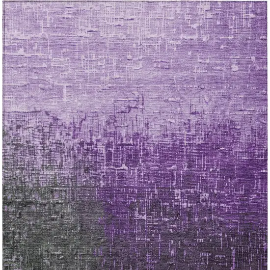 Purple And Dark Gray Ombre Washable Indoor Outdoor Area Rug Photo 5