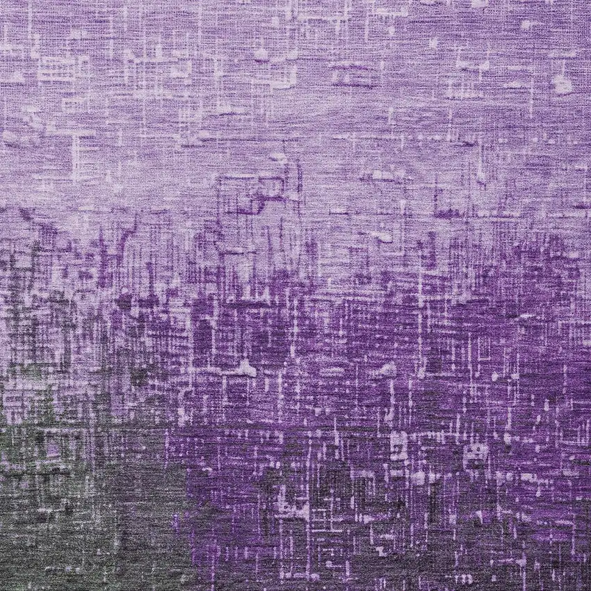Purple And Dark Gray Ombre Washable Indoor Outdoor Area Rug Photo 4