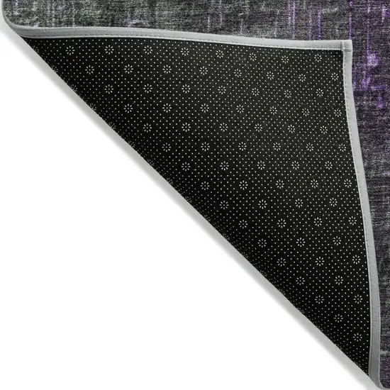 Purple And Dark Gray Ombre Washable Indoor Outdoor Area Rug Photo 3