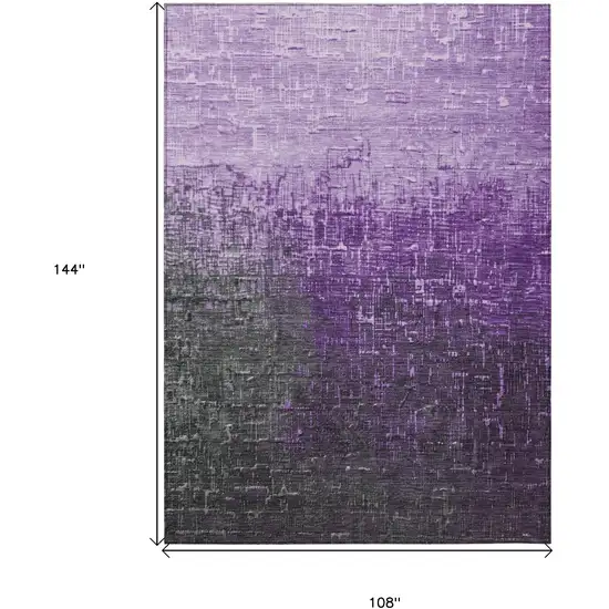 Purple And Dark Gray Ombre Washable Indoor Outdoor Area Rug Photo 6