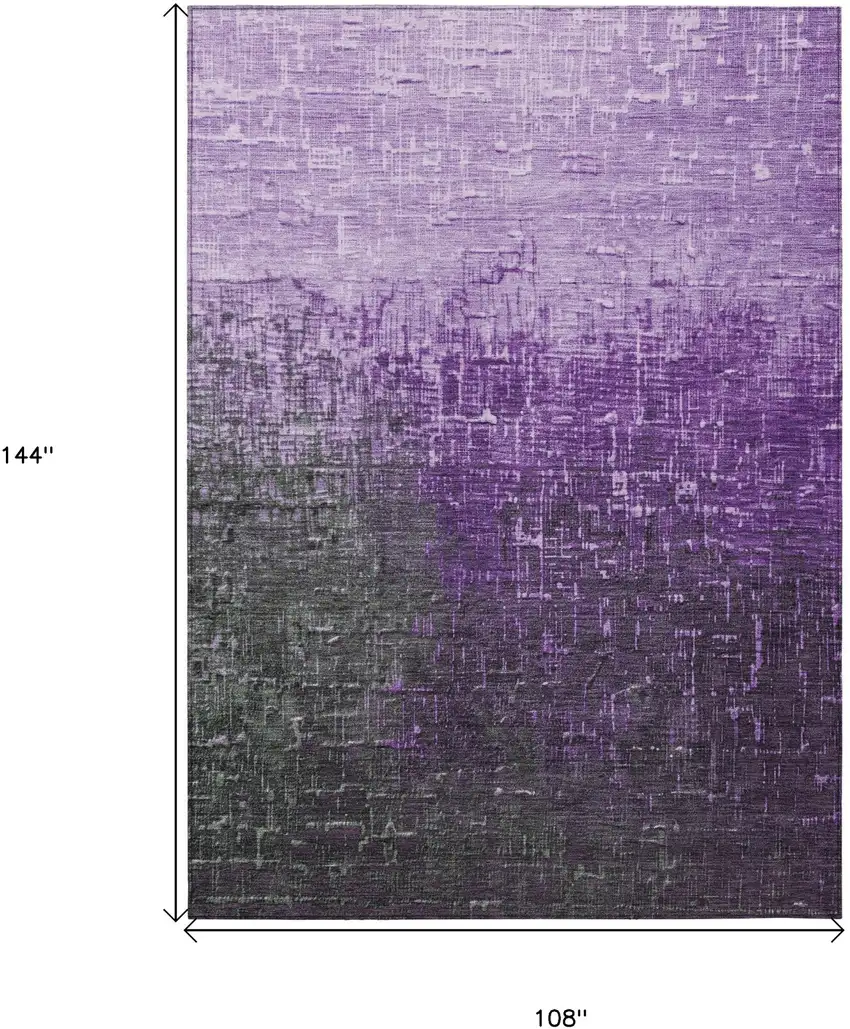 Purple And Dark Gray Ombre Washable Indoor Outdoor Area Rug Photo 6